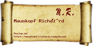 Mauskopf Richárd névjegykártya